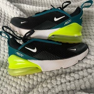 Preschool Boys' Shoe Nike Air Max 270 "Black/White/Bright Spruce/Barely Volt"